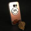 Луксозен силиконов калъф / гръб / TPU Emoticon за Samsung Galaxy S7 G930 - Rose Gold / огледален / щастлив