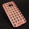 Луксозен силиконов калъф / гръб / TPU 3D с камъни за Samsung Galaxy S7 G930 - Rose Gold / ромбове