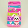 Силиконов калъф / гръб / TPU 3D за Apple iPhone 6 / iPhone 6S - розов / зайче / Bunny Love