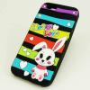 Силиконов калъф / гръб / TPU 3D за Apple iPhone 6 / iPhone 6S - черен / зайче / Bunny Love