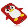 Силиконов калъф / гръб / Пингвин за Samsung Galaxy S3 S III SIII I9300 - червен