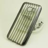 Силиконов калъф / гръб / TPU 3D за Samsung Galaxy S7 G930 - прозрачен / тъмно сив кант