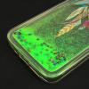 Силиконов калъф / гръб / TPU 3D за LG G5 - прозрачен със зелен брокат / капан за сънища