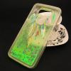 Силиконов калъф / гръб / TPU 3D за LG G5 - прозрачен със зелен брокат / капан за сънища
