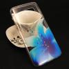 Луксозен силиконов калъф / гръб / TPU с камъни за Samsung Galaxy S7 G930 - прозрачен / синьо цвете