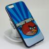 Луксозен ултра тънък силконов калъф / гръб / TPU Ultra Thin за Apple iPhone 6 / iPhone 6S - синьо райе / Angry Birds