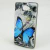Силиконов калъф / гръб / TPU за Alcatel Pop 4S (5095) - сив / синя пеперуда
