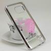 Луксозен силиконов калъф / гръб / TPU за Samsung Galaxy S6 G920 - прозрачен / розови сърца / Victoria's Secret / сребрист кант