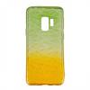 Луксозен силиконов калъф / гръб / TPU за Samsung Galaxy S9 Plus G965 - призма / зелено и жълто / брокат