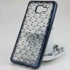 Силиконов калъф / гръб / TPU 3D за Samsung Galaxy A3 2016 A310 - прозрачен / звездички и коронки / тъмно сив кант