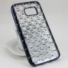 Силиконов калъф / гръб / TPU 3D за Samsung Galaxy S7 Edge G935 - прозрачен / звездички и коронки / тъмно сив кант