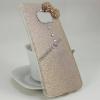 Луксозен силиконов калъф / гръб / TPU с камъни за Samsung Galaxy S7 G930 - златист / брокат / панделка