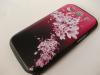 Луксозен заден предпазен твърд гръб / капак / за Samsung Galaxy S3 i9300 / Samsung SIII i9300 - двуцветен с лилави цветя