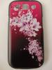 Луксозен заден предпазен твърд гръб / капак / за Samsung Galaxy S3 i9300 / Samsung SIII i9300 - двуцветен с лилави цветя