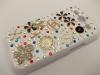 Луксозен заден предпазен твърд гръб / капак / с цветни камъни за Samsung Galaxy S3 i9300 / Samsung SIII i9300 - бял с черни цветя