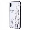 Луксозен стъклен твърд гръб за Samsung Galaxy S10 - бял / листа