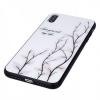 Луксозен стъклен твърд гръб за Samsung Galaxy S9 G960 - бял / листа