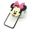 Силиконов калъф / гръб / TPU 3D с камъни за Apple iPhone 6 / iPhone 6S - прозрачен / Minnie Mouse / розова панделка