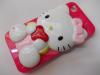 Заден предпазен твърд гръб / капак / 3D за Apple iPhone 4 / iPhone 4S -  Hello Kitty / розов