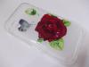 Силиконов калъф / гръб / TPU за Samsung Galaxy Ace S5830 - прозрачен / червена роза
