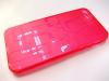 Силиконов калъф / гръб / TPU за Apple iPhone 5 / 5S - червен прозрачен / куб