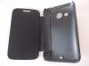 Ултра тънък кожен калъф Flip тефтер за HTC Desire 200 - черен