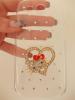 Луксозен заден предпазен твърд гръб / капак / с камъни за Samsung Galaxy S3 I9300 / Samsung SIII I9300 - котка със сърце