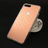 Луксозен твърд гръб със силиконов кант и камъни Anyland за Apple iPhone 7 Plus - Rose Gold / ромбове