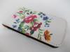 Кожен калъф Flip тефтер за Apple iPhone 4 / iPhone 4S - бял на цветя