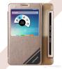Луксозен кожен калъф Flip тефтер S-View Usams Viva Series за Samsung Galaxy Note 4 N910 - златист