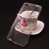 Луксозен силиконов калъф / гръб / TPU с камъни за Huawei Honor 8 Lite - прозрачен / розова пеперуда
