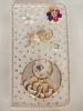 Луксозен кожен калъф Flip тефтер с камъни за Samsung Galaxy Note 2 N7100 / Note II N7100 - Love / цвете