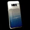 Силиконов калъф / гръб / TPU за Samsung Galaxy S8 Plus G955 - преливащ / сребристо и синьо / брокат / сребрист кант