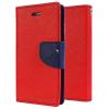 Луксозен кожен калъф Flip тефтер Mercury GOOSPERY Fancy Diary със стойка за LG K10 2017 - червен