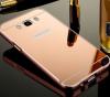 Луксозен алуминиев бъмпер с твърд гръб за Samsung Galaxy A5 A500 - Rose Gold / огледален