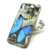 Силиконов калъф / гръб / TPU за Alcatel Shine Lite - сив / синя пеперуда