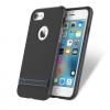 Луксозен калъф ROCK CASE за Apple iPhone 7 Plus / iPhone 8 Plus - черен със тъмно син кант
