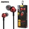 Оригинални стерео слушалки / Remax RM-610D Premium In-Ear Headphones with Mic - черни с червено