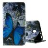 Кожен калъф Flip тефтер Flexi със стойка за Lenovo S860 - сив / синя пеперуда