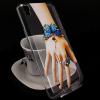Луксозен силиконов калъф / гръб / TPU с камъни за LG X Power - прозрачен / сини пеперуди