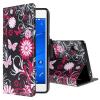 Кожен калъф Flip тефтер със стойка за Sony Xperia Z3 – черен / розови цветя и пеперуди