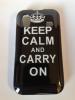 Силиконов калъф / гръб / TPU за Samsung Galaxy Ace S5830 - Keep Calm and Carry On / черен