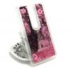 Луксозен твърд гръб 3D за Huawei Mate 10 Lite - лилави цветя / айфелова кула / розов брокат