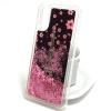 Луксозен твърд гръб 3D за Huawei P20 - лилави цветя / айфелова кула / розов брокат