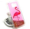 Луксозен твърд гръб 3D за Samsung Galaxy A5 2017 A520 - Flamingo / розов брокат със звездички