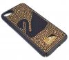 Луксозен твърд гръб Swarovski за Apple iPhone 7 / iPhone 8 - черен / златисти камъни / Swan