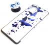 Луксозен силиконов калъф / гръб / TPU RUBY с Popsocket за Samsung Galaxy A71 - Blue Butterflies