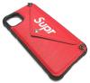 Луксозен силиконов гръб с джоб за Apple iPhone 6 / iPhone 7 / iPhone 8 / iPhone SE2 2020 - червен / Supr