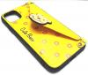 Луксозен силиконов гръб с джоб за Apple iPhone 6 / iPhone 7 / iPhone 8 / iPhone SE2 2020 - жълт / Cute Bear