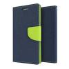 Кожен калъф Flip тефтер със стойка MERCURY Fancy Diary за Lenovo Vibe K5 / Vibe K5 Plus / A6020 - тъмно син със зелено